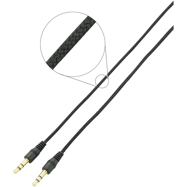 SpeaKa Professional Klinke Audio Anschlusskabel [1x Klinkenstecker 3.5mm - 1x Klinkenstecker 3.5 mm] 1.00m Schwarz vergoldete