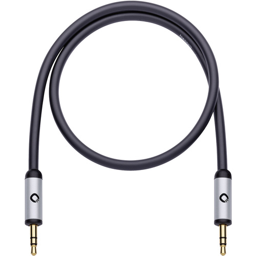 Klinke Audio Anschlusskabel [1x Klinkenstecker 3.5 mm - 1x Klinkenstecker 3.5 mm] 0.50 m Schwarz vergoldete Steckkontakte