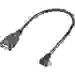 Renkforce USB-Kabel USB 2.0 USB-Micro-B Stecker, USB-A Buchse 0.10m Schwarz mit OTG-Funktion, vergoldete Steckkontakte RF-4080777
