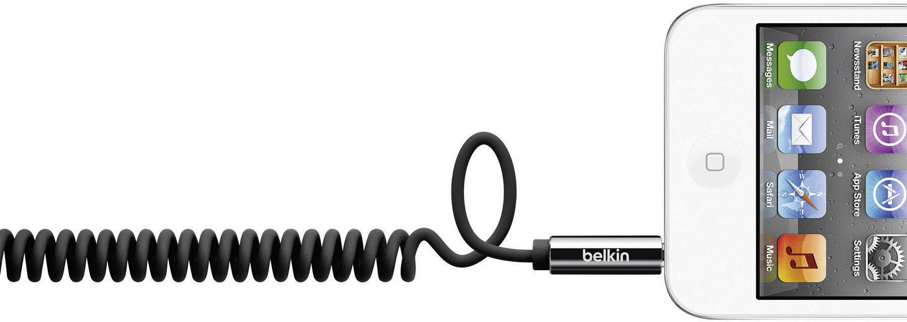 Belkin AV10126cw06-BLK Klinke Audio Anschlusskabel [1x Klinkenstecker 3.5 mm - 1x Klinkenstecker 3.5 mm] 1.80 m Schwarz Spiralkabel