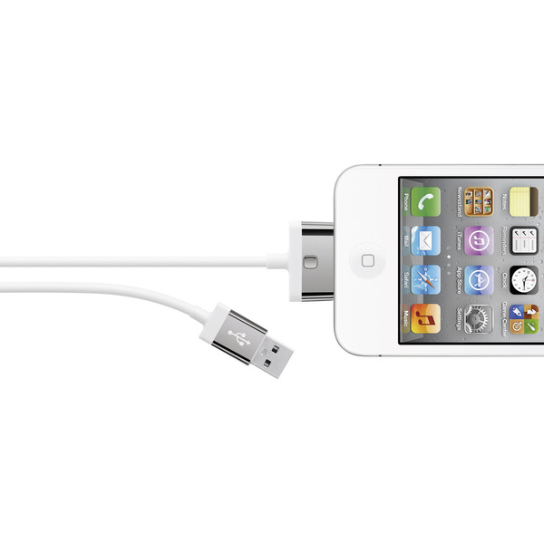 Belkin iPad/iPhone/iPod Datenkabel/Ladekabel [1x USB 2.0 Stecker A - 1x Apple Dock-Stecker 30pol.] 2.00m Weiß