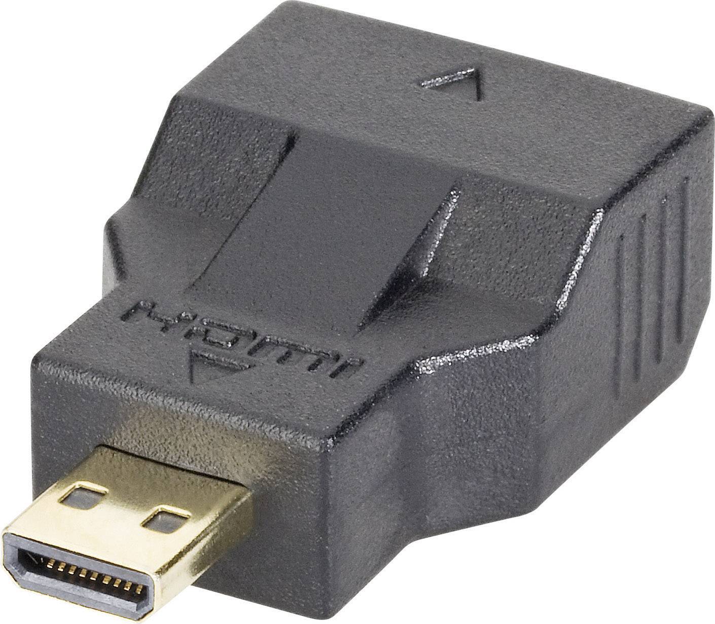 Delock HDMI Adapter [1x HDMI-Stecker D Micro - 1x HDMI-Buchse C mini] Schwarz