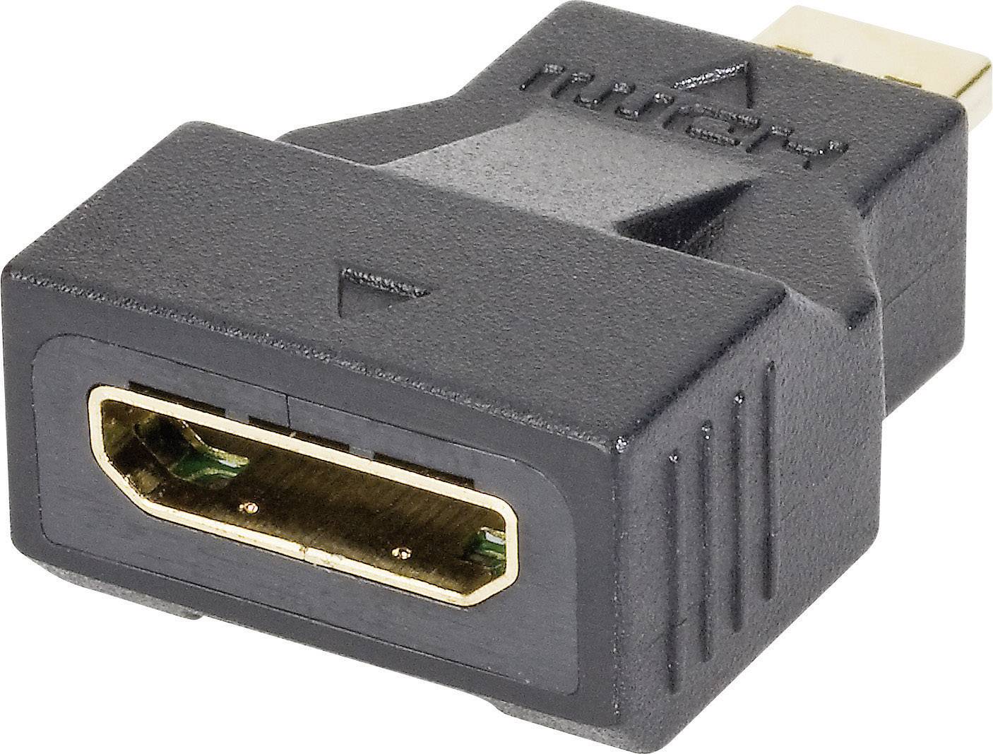 Delock HDMI Adapter [1x HDMI-Stecker D Micro - 1x HDMI-Buchse C mini] Schwarz