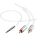 SpeaKa Professional SP-3957160 Cinch / Klinke Audio Anschlusskabel [2x Cinch-Stecker - 1x Klinkenstecker 3.5 mm] 1.50m Weiß