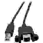 EFB Elektronik USB-Kabel USB 2.0 USB-B Stecker, USB-B Buchse 50.00cm Schwarz schraubbar