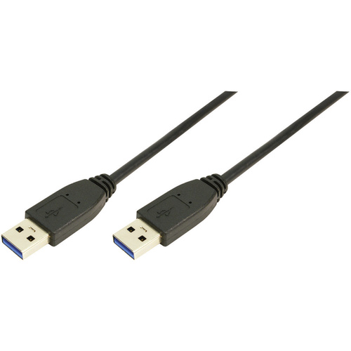 LogiLink USB-Kabel USB 3.2 Gen1 (USB 3.0 / USB 3.1 Gen1) USB-A Stecker, USB-A Stecker 1.00 m Schwar