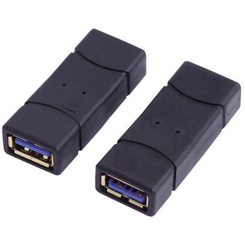 Adaptateur USB 3.0 LogiLink AU0026 - [1x USB 3.0 femelle type A - 1x USB 3.0 femelle type A] - noir contacts dorés
