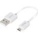 Akasa USB-Kabel USB 2.0 USB-A Stecker, USB-Micro-B Stecker 0.15m Weiß hochflexibel, vergoldete Steckkontakte, UL-zertifiziert