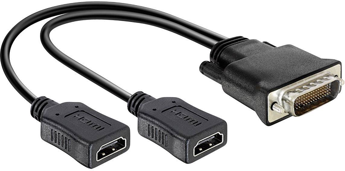 Delock 65280 HDMI Adapter [1x DMS-59 Stecker - 2x HDMI-Buchse] Schwarz 0.20 m