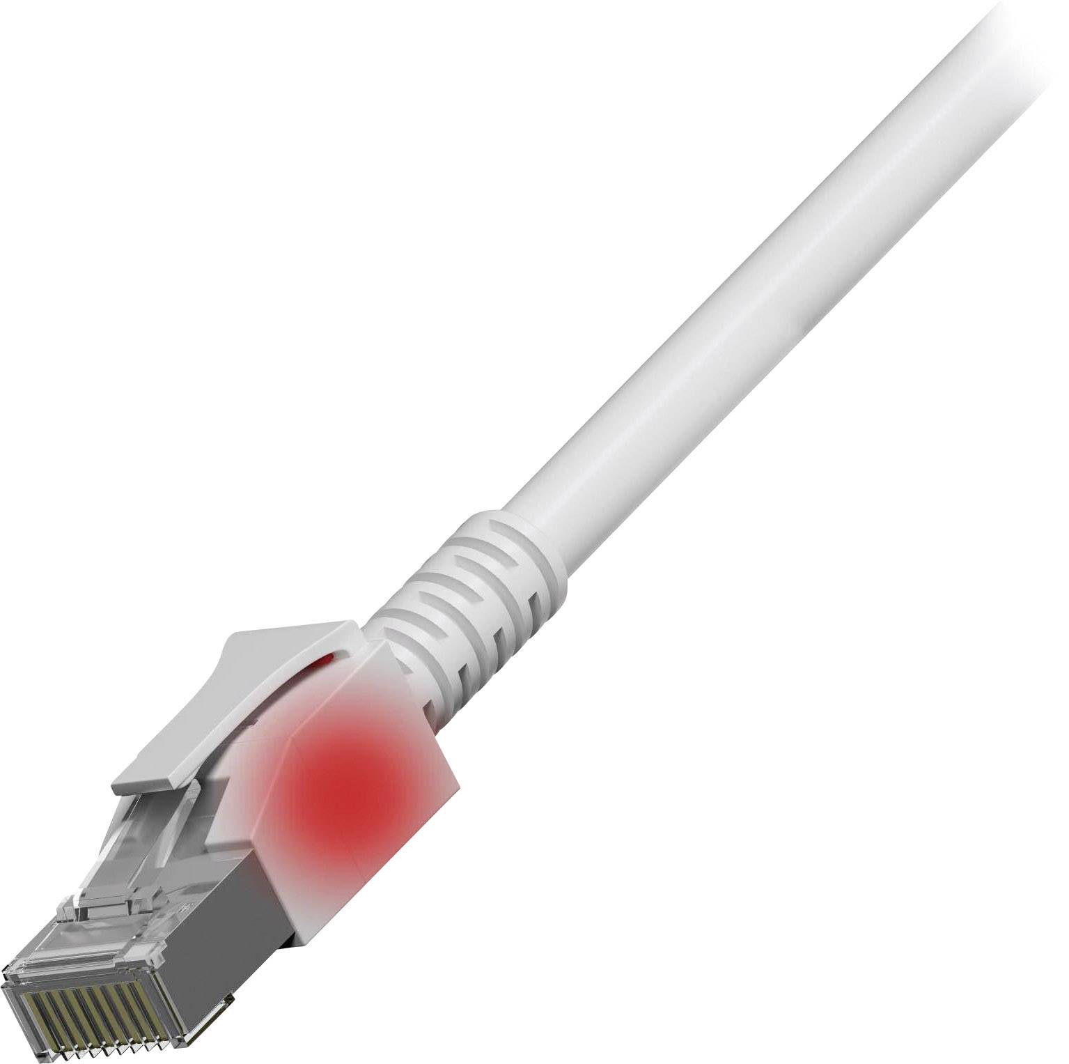 EFB Elektronik DCK1001WS.5 RJ45 Netzwerkkabel, Patchkabel CAT 6a S/FTP 5.00 m Weiß mit LED, Flammwidrig, mit Rastnasenschutz 1 St.