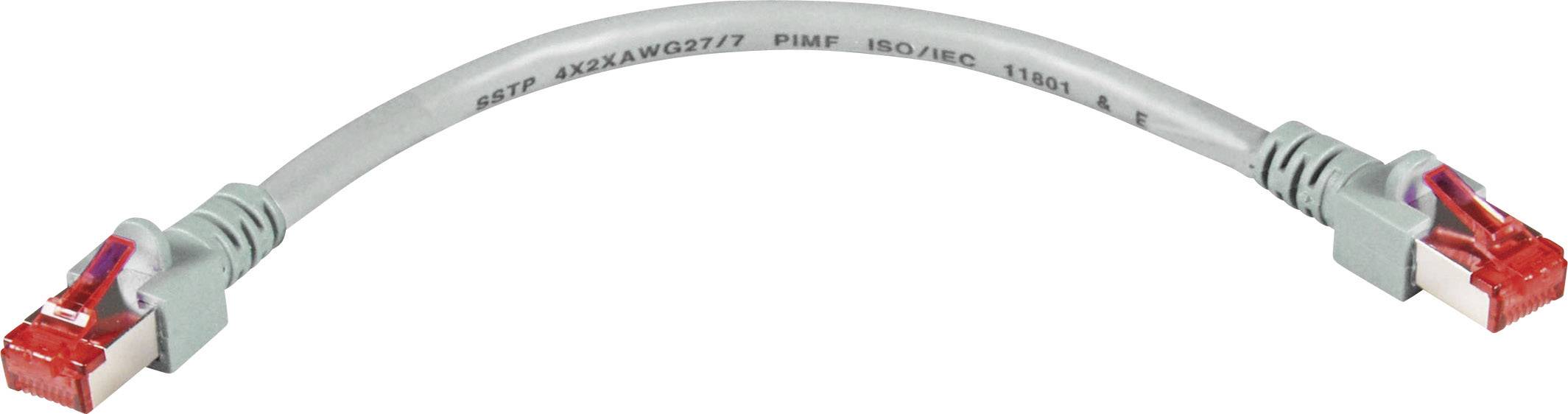 EFB Elektronik K5510.0,25 RJ45 Netzwerkkabel, Patchkabel CAT 6 S/FTP 25.00 cm Grau Flammwidrig, mit Rastnasenschutz 1 St.