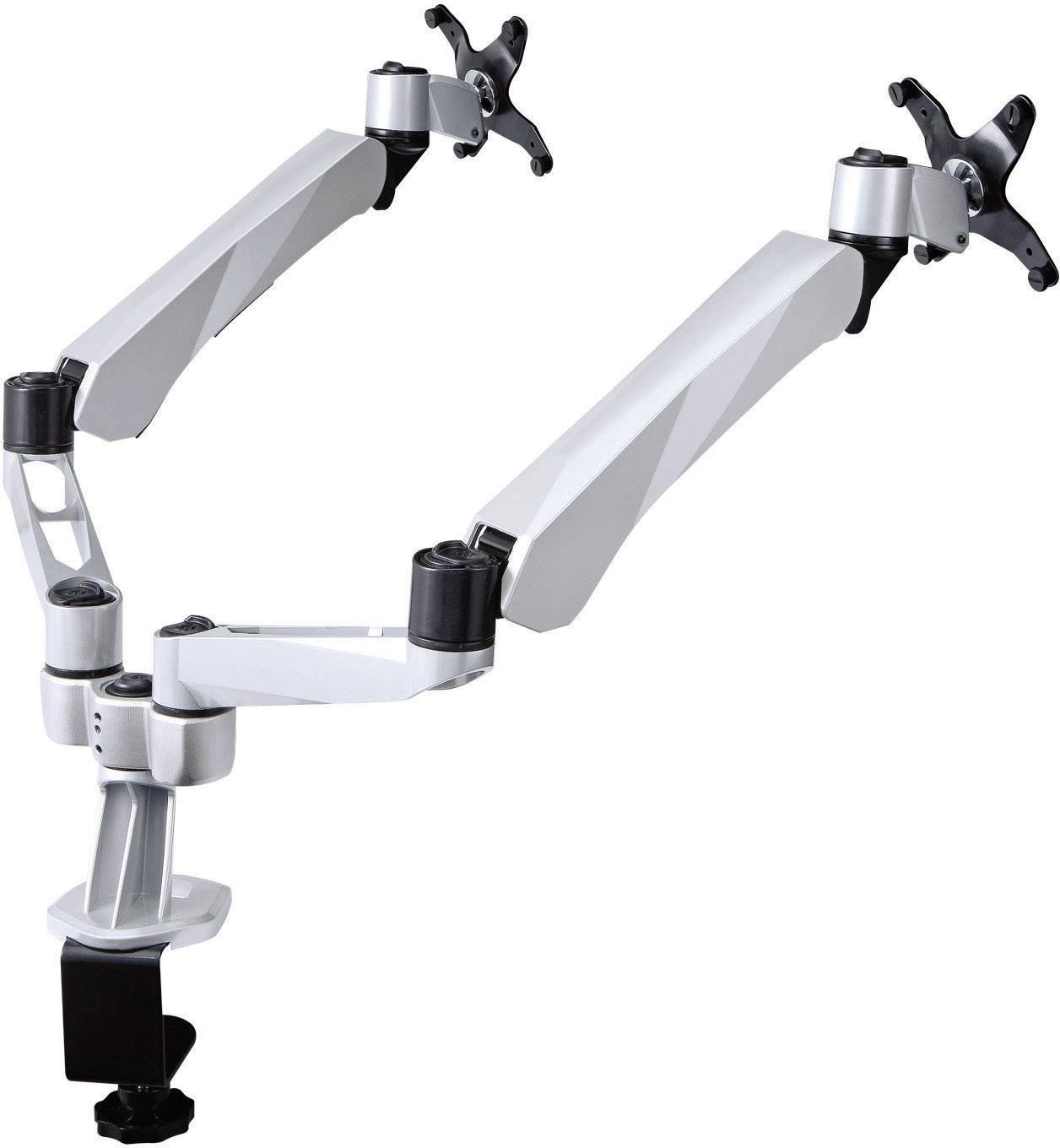 SpeaKa Professional SP-3947568 Flex 2fach Monitor-Tischhalterung 25,4cm (10") - 68,6cm (27") Schwarz, Silber Höhenverstellbar