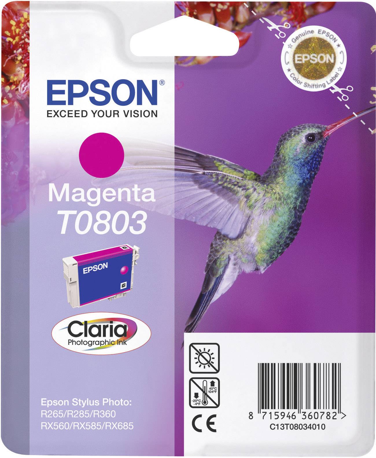 Epson T0803 - 7.4 ml - Magenta - Original - Blisterverpackung - Tintenpatrone -