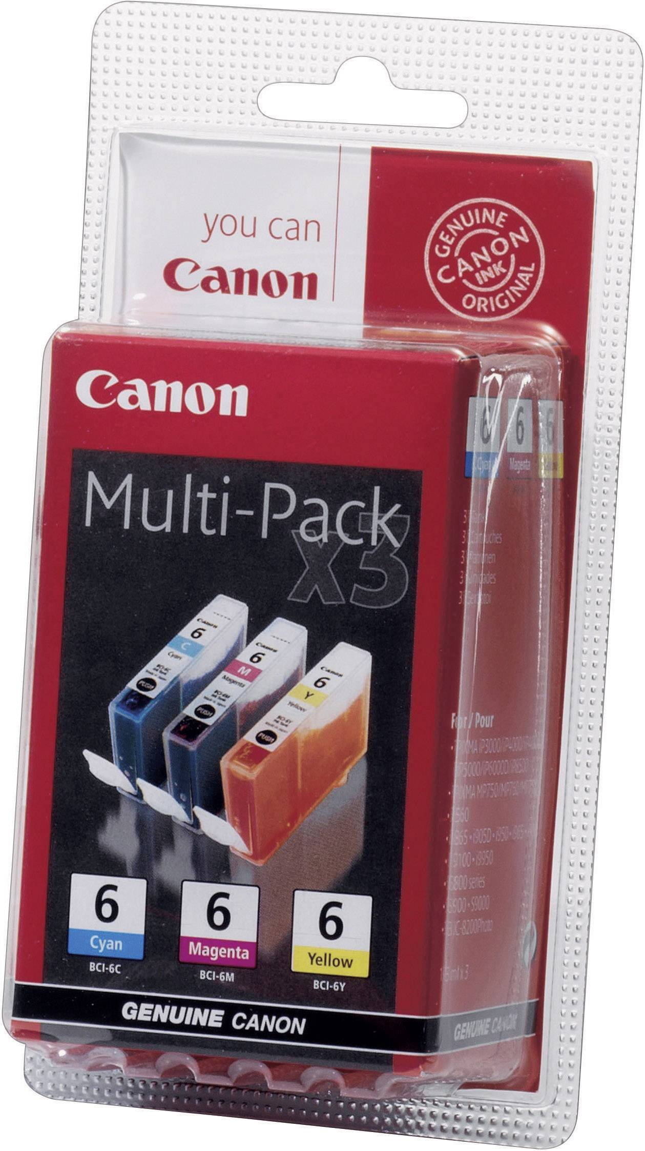 Canon Tintenpatrone BCI-6 Original Kombi-Pack Cyan, Magenta, Gelb 4706A029 Druckerpatronen Kombi-Pack