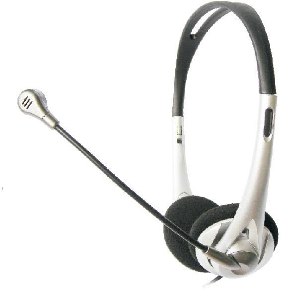 Renkforce On Ear Headset kabelgebunden Stereo Schwarz, Silber Lautstärkeregelung Computer