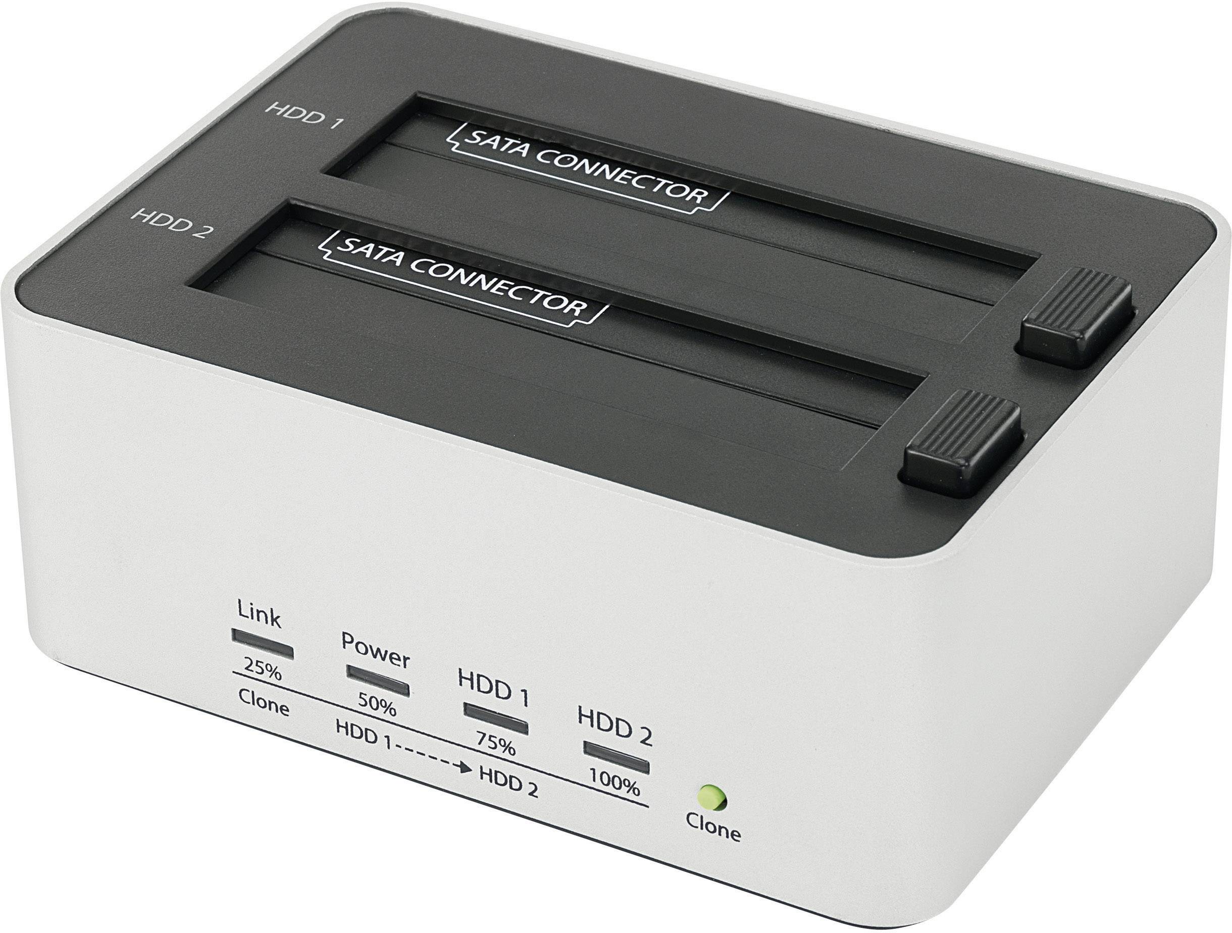 Renkforce rf-docking-09 USB-C® USB 3.2 (Gen 1) SATA 2 Port Festplatten-Dockingstation mit Clone-Funktion