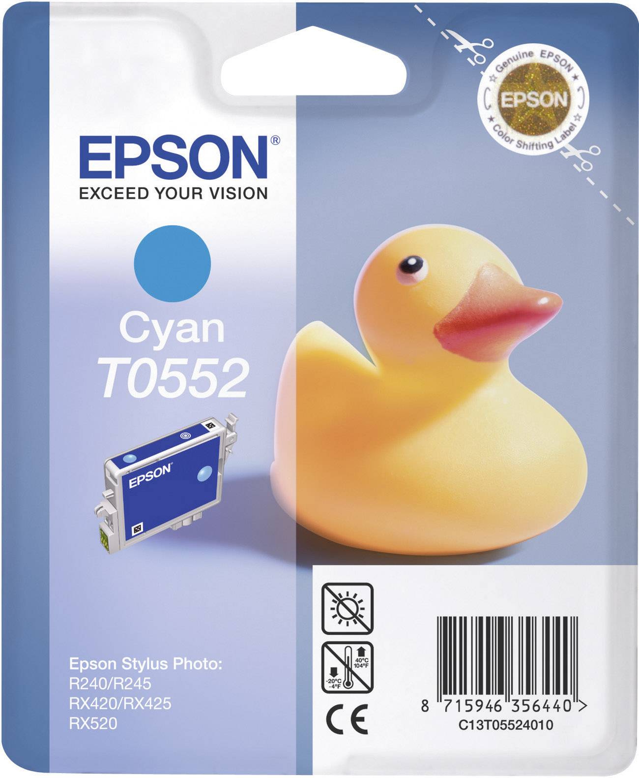 Epson T0552 - 8 ml - Cyan - Original - Blisterverpackung - Tintenpatrone - für S