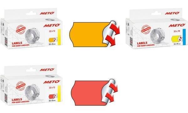 Meto 30007269, Orange, Preisschild, Dauerhaft, 22 x 12, Papier, Deutschland