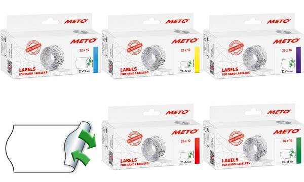 METO Etiketten für Preisauszeichner, 22 x 16 mm, weiß