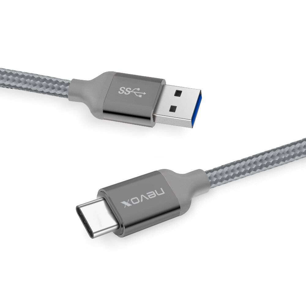 USB-Kabel Nylon 2m silbergrau