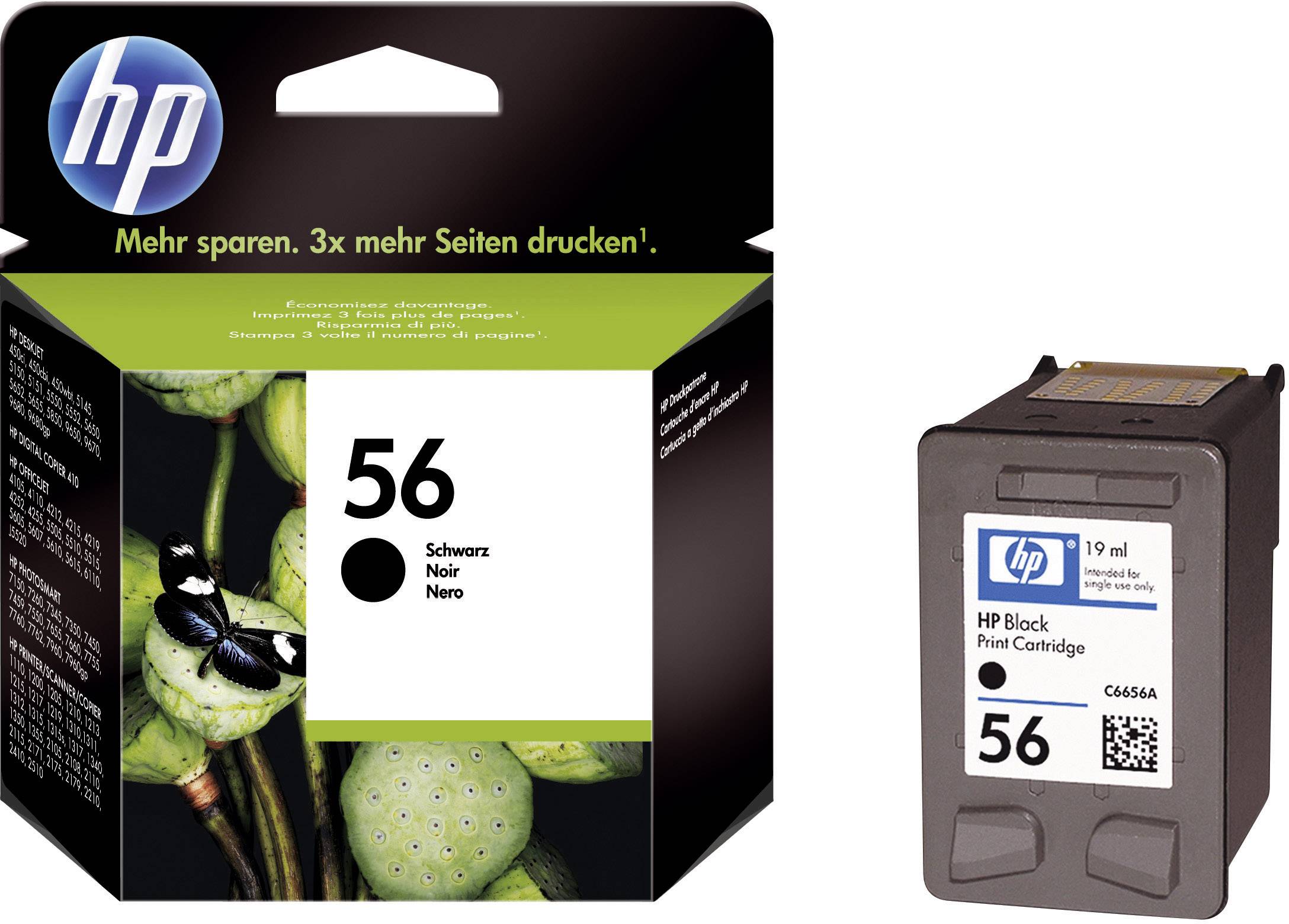 HP Druckerpatrone 56 Original Schwarz C6656AE Tinte