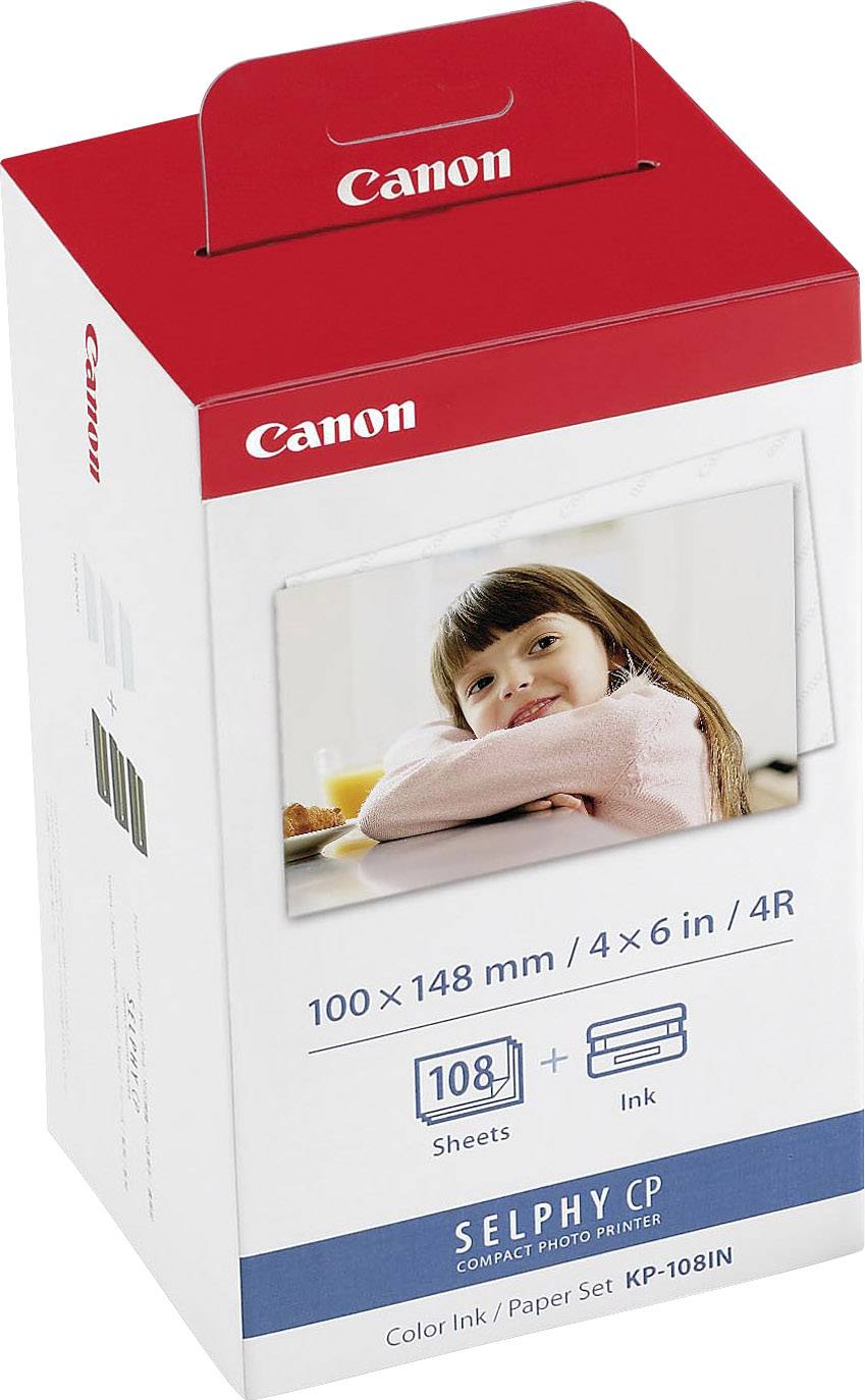 Canon Selphy Photo Pack KP-108IN 3115B001 Fotodrucker Kassette (Tinte/Papier) 108 Blatt