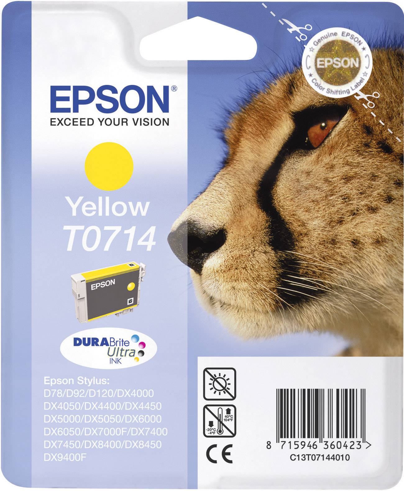 Epson T0714 - 5.5 ml - Gelb - Original - BlisterverpackungTintenpatrone - für