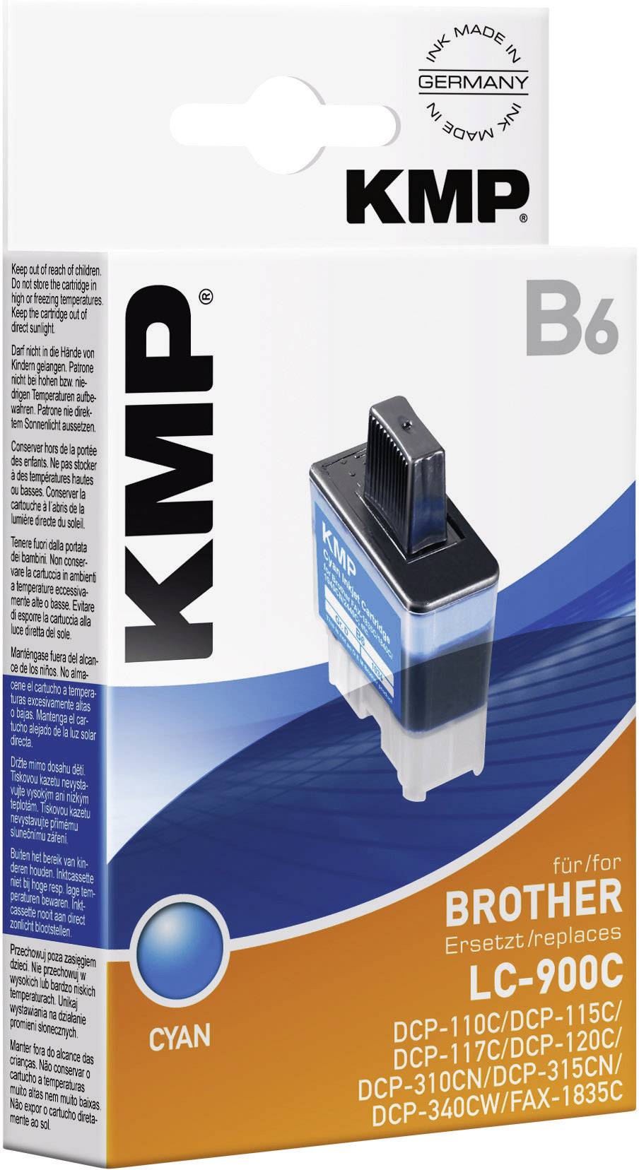 KMP Druckerpatrone ersetzt Brother LC-900 Kompatibel Cyan B6 1034,0003