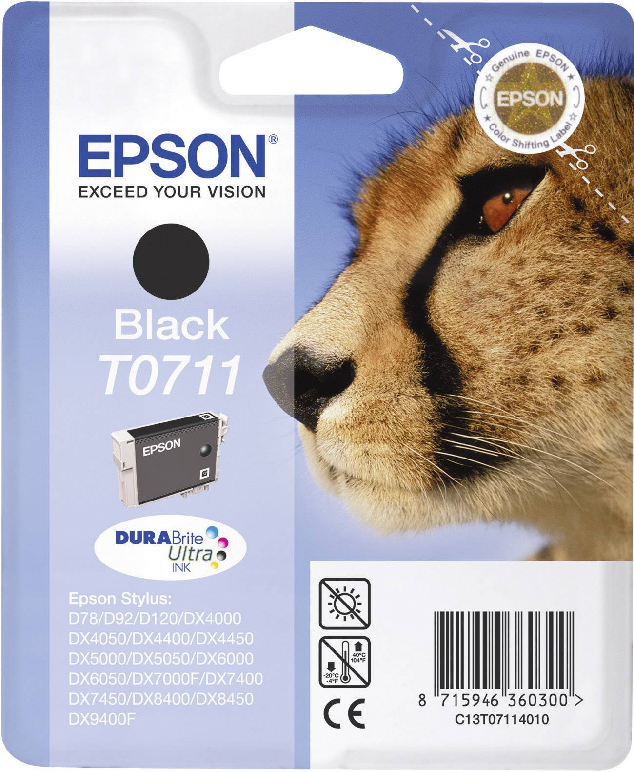Epson Druckerpatrone T0711 Original Schwarz C13T07114011
