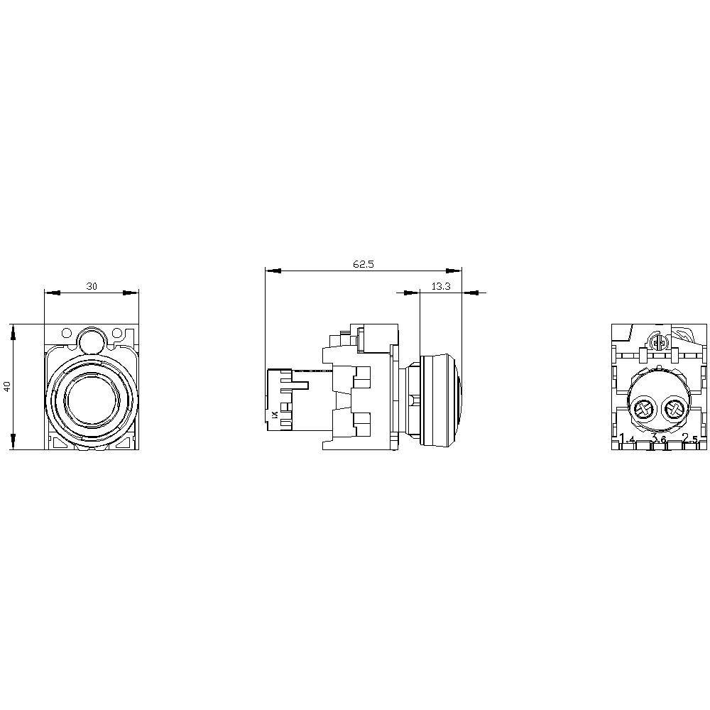 Akustischer Melder, kompakt, 22 mm, rund, Kunststoff, schwarz, Dauerton 2,4 kHz, IP40, Schalldruck min. 80 db./10 cm