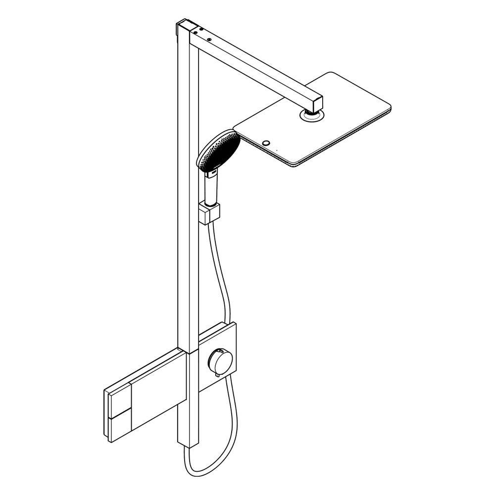 Hansgrohe Raindance Alive Q Showerpipe Duschsystem 210x340mm, 1jet EcoSmart, ShowerSelect Comfort, Mattschwarz