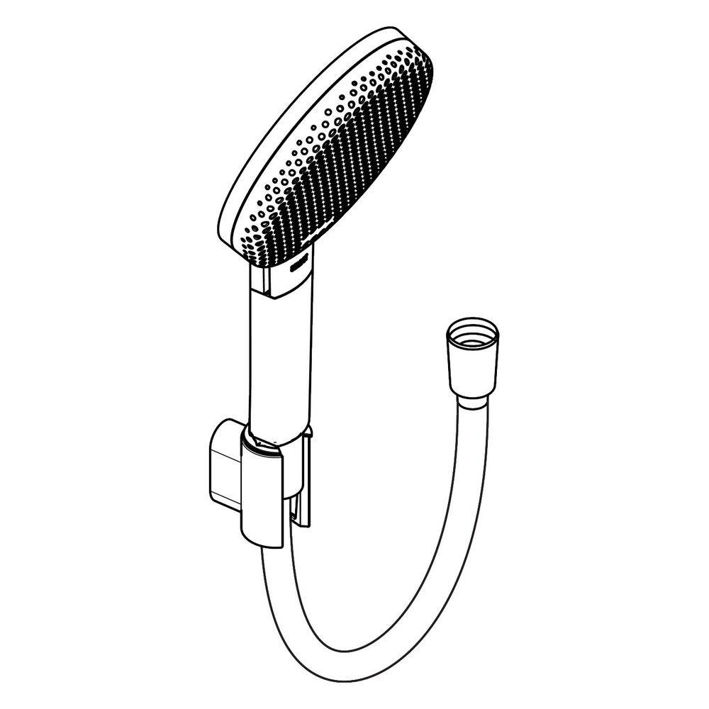 Hansgrohe Raindance Alive Select S Brausehalterset 125mm, 7,1l/min, 3jet EcoSmart, Designflex Textilbrauseschlauch
