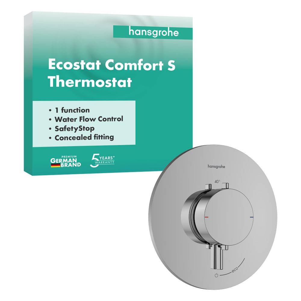 Hansgrohe Ecostat Comfort S Thermostat Unterputz, 25,2l/min, für 1 Verbraucher, Chrom