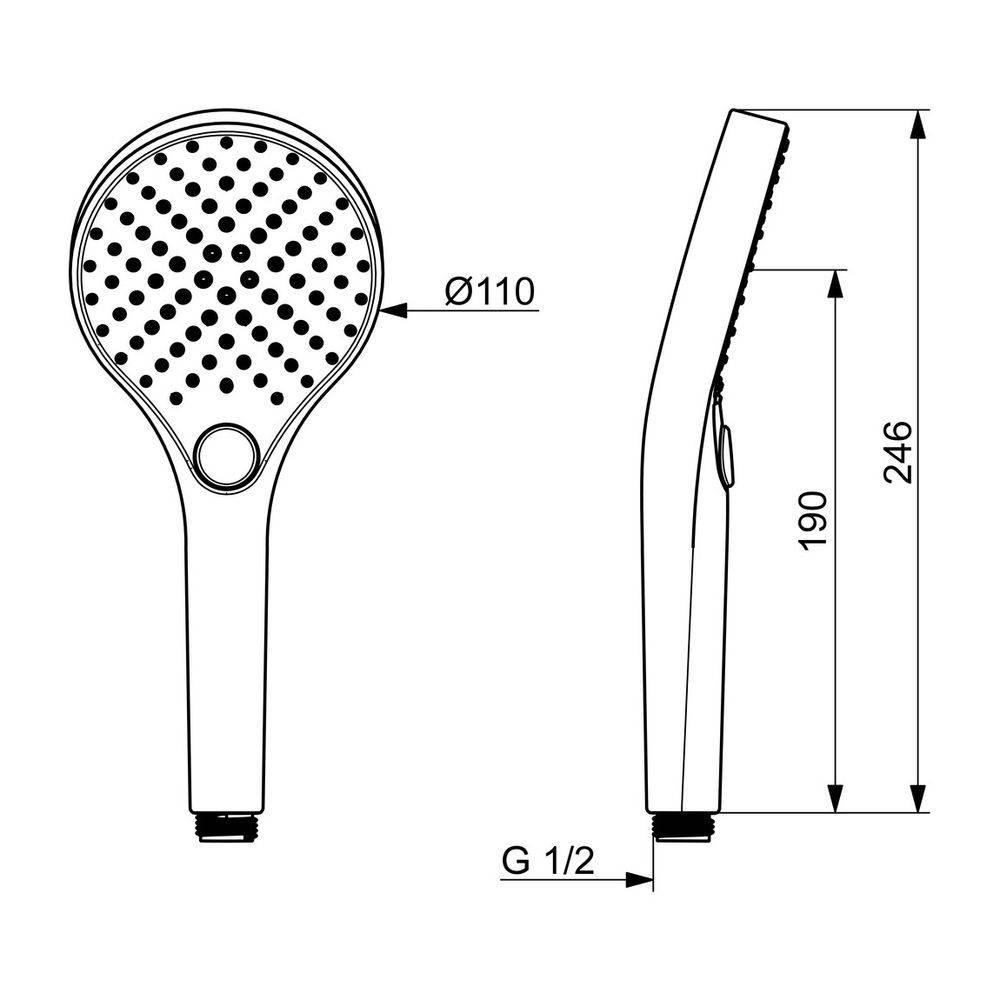 Hansa Viva Handbrause 3-strahlig, 110mm, Chrom, mit Anti-Kalk-Technik, 44330300