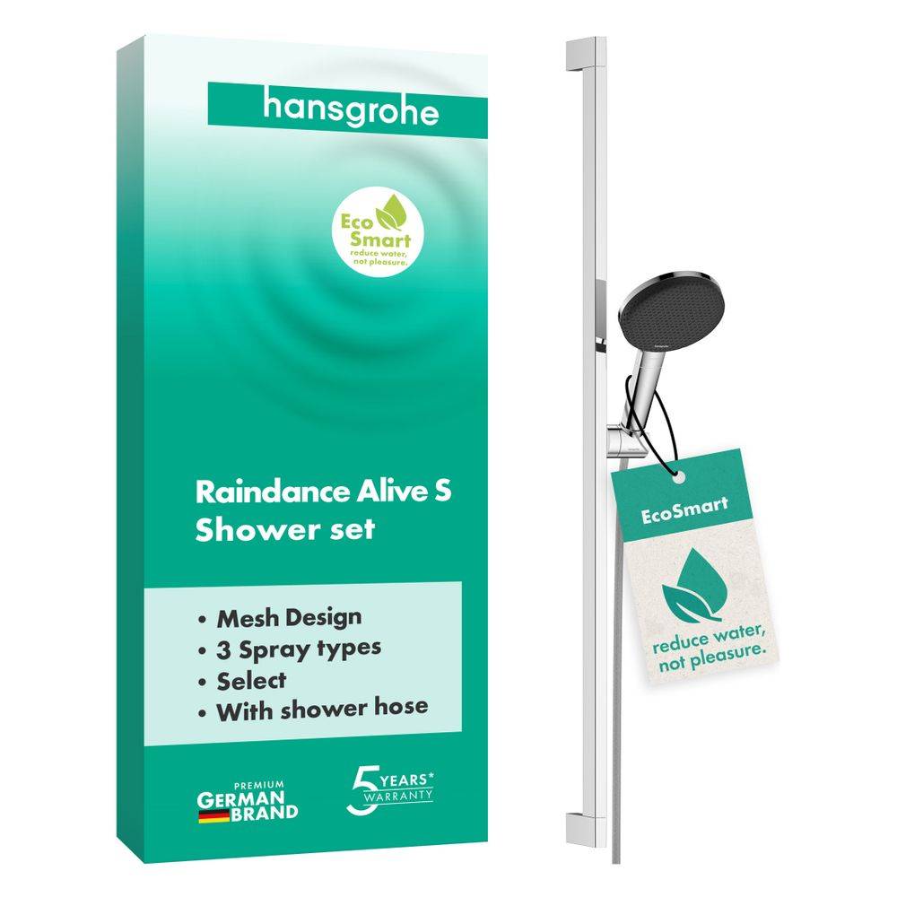 Hansgrohe Raindance Alive Select S Brauseset 125mm, 7,1l/min, 3jet EcoSmart, Unica E Puro 90cm, Easy Slide
