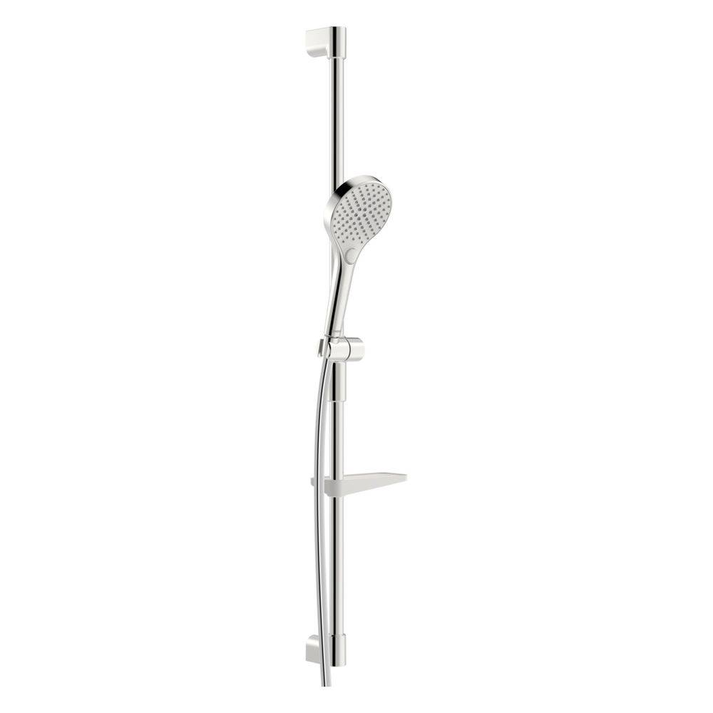 Hansa Viva Wandstangengarnitur, 3-strahlig, Länge 971mm, Brauseschlauch 175cm, Messing/Verbundwerkstoff, Chrom, 44150330