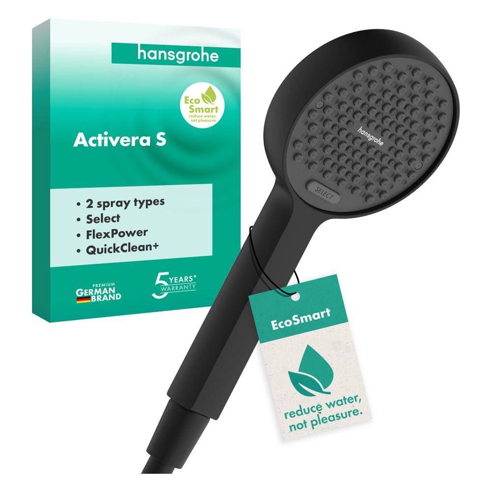 Hansgrohe Activera Select S Handbrause 2jet, 95mm, EcoSmart, Select-Taste, Mattschwarz