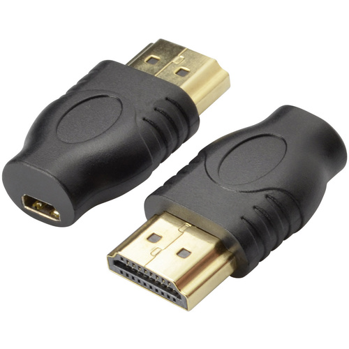 SpeaKa Professional HDMI Adapter [1x HDMI-Stecker - 1x HDMI-Buchse D Micro] Schwarz