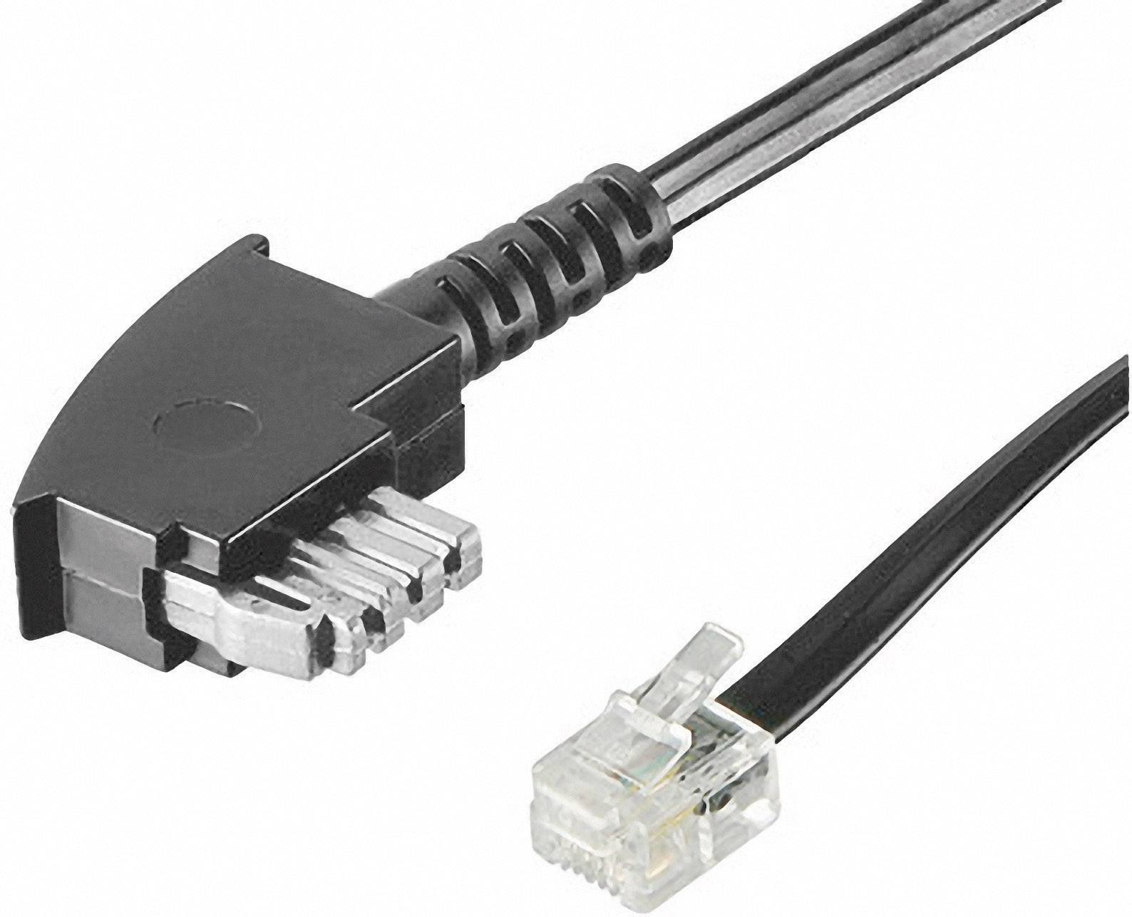 Goobay Telefon (analog) Anschlusskabel [1x TAE-N-Stecker - 1x RJ11-Stecker 6p2c] 6.00 m Schwarz