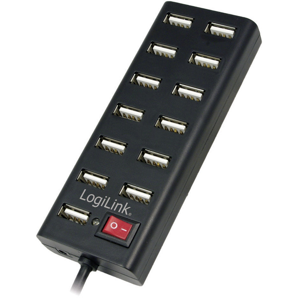LogiLink UA0126 13 Port USB 2.0-Hub Schwarz