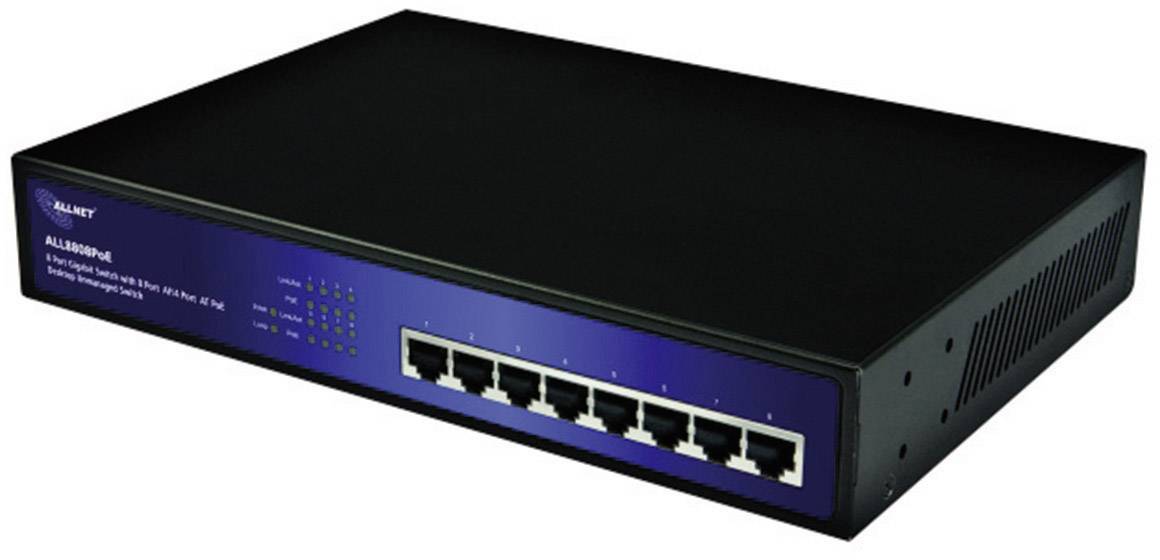 Allnet ALL8808POE Netzwerk Switch 8 Port 1 GBit/s PoE-Funktion