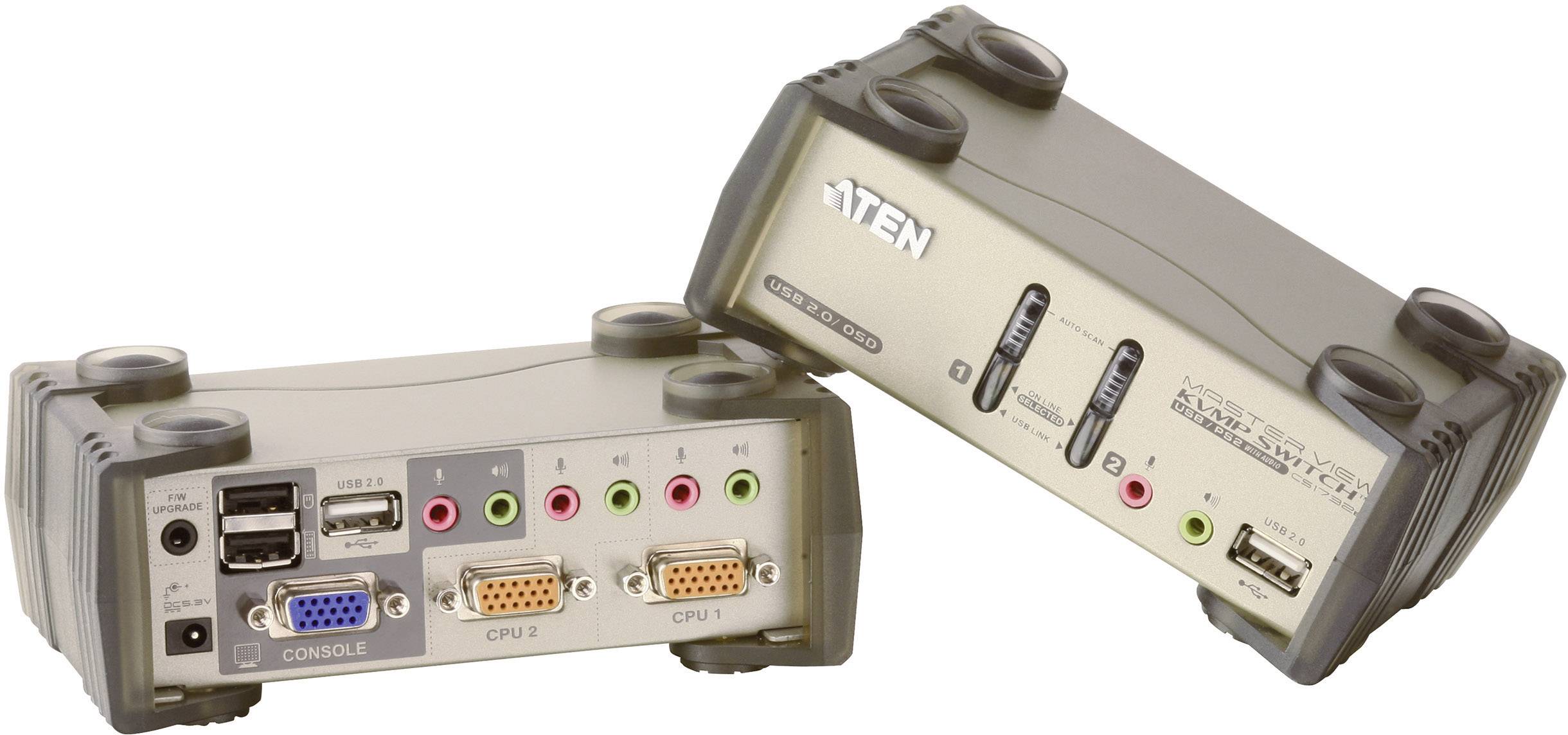 ATEN CS1732B-AT-G 2 Port KVM-Umschalter VGA USB 2048 x 1536 Pixel