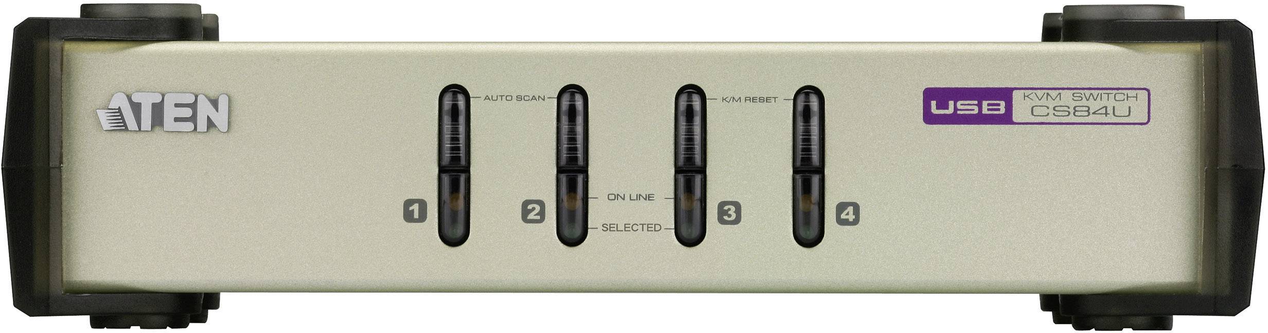 ATEN CS84U 4 Port KVM-Umschalter VGA USB, PS/2 2048 x 1536 Pixel