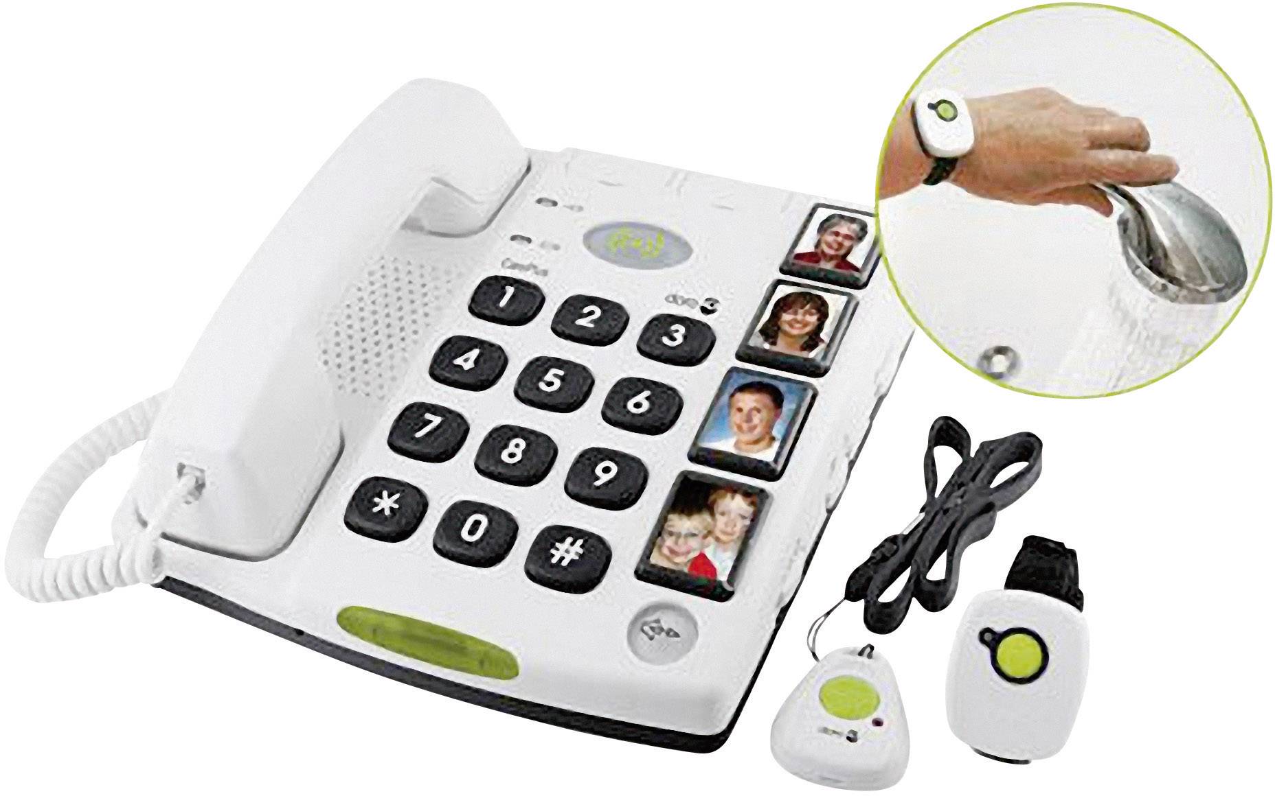 Doro Secure 347 Schnurgebundenes Seniorentelefon Optische Anrufsignalisierung, Freisprechen kein Display Weiß