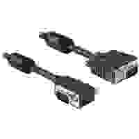 Delock VGA Anschlusskabel VGA 15pol. Stecker, VGA 15pol. Stecker 2.00m Schwarz 83173schraubbar VGA-Kabel