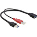 Delock USB-Kabel USB 3.2 Gen1 (USB 3.0 / USB 3.1 Gen1) USB-A Stecker, USB-A Buchse 0.30m Schwarz vergoldete Steckkontakte