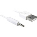 Delock Apple iPad/iPhone/iPod Câble de raccordement [1x USB 2.0 type A mâle - 1x Jack mâle 3.5 mm] 1.00 m blanc