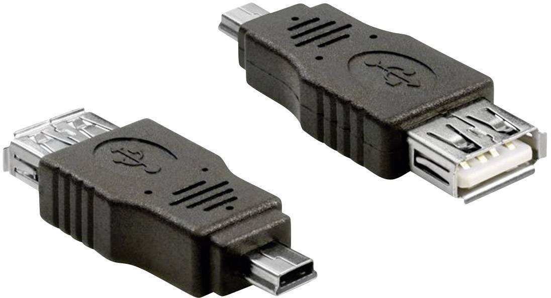 Delock USB 2.0 Adapter [1x USB 2.0 Stecker Mini-B - 1x USB 2.0 Buchse A] 65399 mit OTG-Funktion