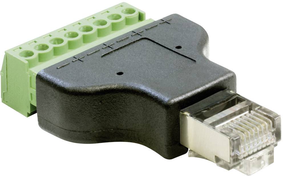 Delock Delock Adapter RJ45 Stecker - Terminalblock 8 Pin 2-teilig 65389 Schwarz 1 St.