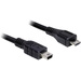 Delock USB-Kabel USB 2.0 USB-Micro-B Stecker, USB-Mini-B Stecker 1.00m Schwarz vergoldete Steckkontakte, UL-zertifiziert 83177